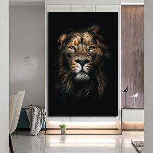 A-19 ציור מיוחד של אריה על קנבס או זכוכית