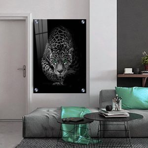 A-257 תמונה של יגואר תלת מימד בשחור לבן