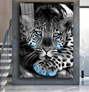 A-268 ציור של נמר לסלון או חדר שינה על קנבס או זכוכית