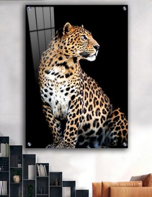 A-269 ציור של נמר לסלון או חדר שינה על קנבס איכותי או זכוכית מחוסמת