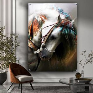 A-149 ציור מדהים של סוס צבעוני להדפסה על זכוכית מחוסמת או קנבס איכותי