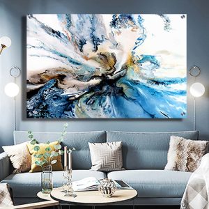 AB-5 תמונת אבסטרקט אפקט שיש על זכוכית או קנבס