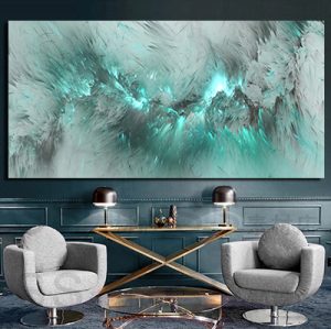 AB-6 תמונת אבסטרקט מודרנית בגווני טורקיז