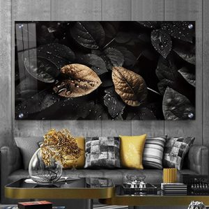 AB-28 תמונת עלים מיוחדת עם נגיעות זהב