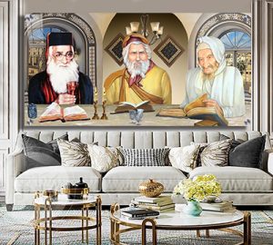 3031 – תמונה מעוצבת של שלושת הרבנים ממשפחת אבוחצירא