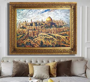 2004 – ציור מיוחד של חומות ירושלים על קנבס או זכוכית
