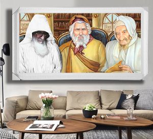 1173 – תמונה מעוצבת של בבא סאלי, רבי יעקב ורבי אלעזר אבוחצירא