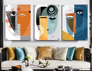 P-39 סט שלישיית תמונות אבסטרקט דמויות צבעוניות