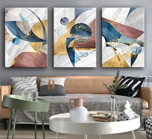 P-42 סט תמונות אבסטקרט יוקרתי וצבעוני להדפסה על קנבס או זכוכית