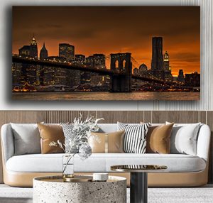 US-37 תמונה של גשר ברוקלין ןמנהטן להדפסה על קנבס או זכוכית