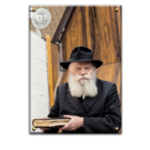 413 – תמונה של הרבי מליובאוויטש מחזיק ספר תורה
