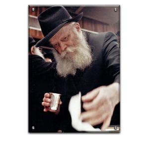 494 – תמונה של הרבי מליובאוויטש מחזיק כוס ברכה