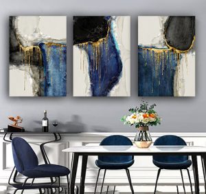 P-66 סט שלישיית תמונות אבסטרקט מודרניות על קנבס או זכוכית