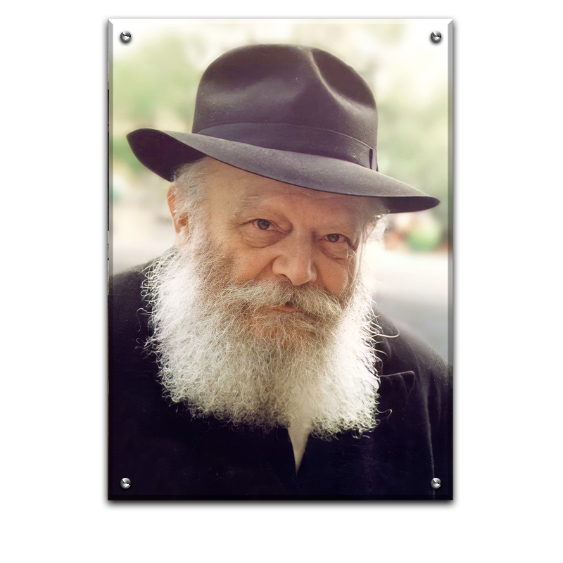 556 - תמונת פנים מיוחדת של הרבי מליובאוויטש על זכוכית או קנבס