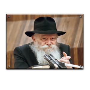 560 – תמונה של הרבי מליובאוויטש נואם ומשלב ידיים על זכוכית או קנבס