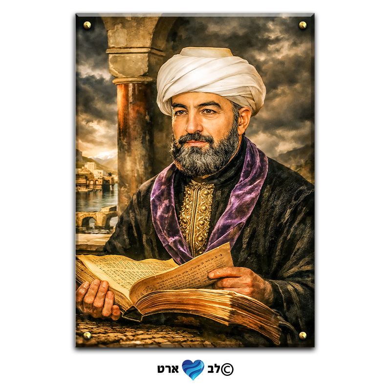 1341 - ציור של הרמב"ם על קנבס או זכוכית מחוסמת