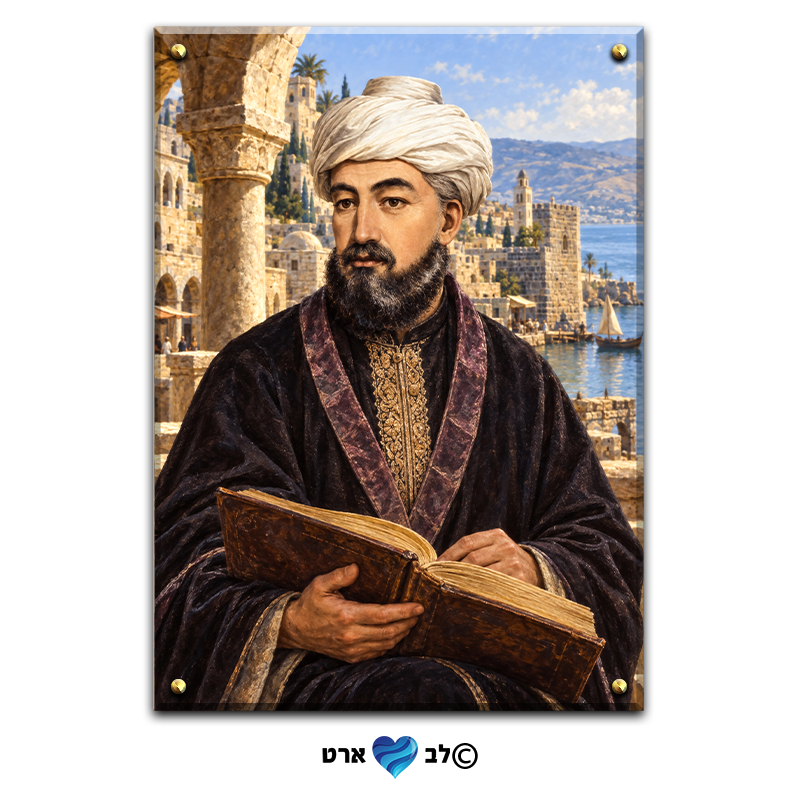 1344 - ציור של הרמב"ם על קנבס או זכוכית מחוסמת
