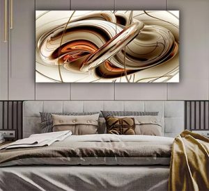 AB-95 ציור אבסטרקט יוקרתי על זכוכית מחוסמת או קנבס