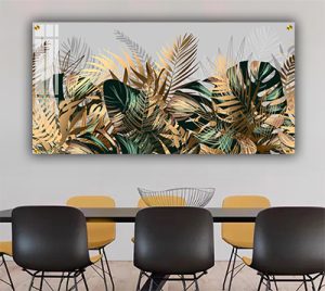 FL-63 ציור של עלים על קנבס או זכוכית מחוסמת