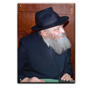 537 – תמונה של הרבי מליובאוויטש מחייך על זכוכית או קנבס