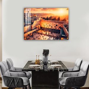 3018 – ציור של הכותל המערבי בשקיעה על קנבס או זכוכית מחוסמת