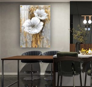 FL-64 ציור של פרחים על קנבס או זכוכית מחוסמת