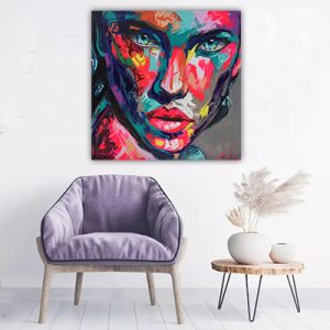 W-71 – תמונה מודרנית של אישה צבעונית להדפסה על קנבס או זכוכית מחוסמת
