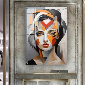 W-85 – ציור של אישה צבעונית להדפסה על קנבס או זכוכית מחוסמת