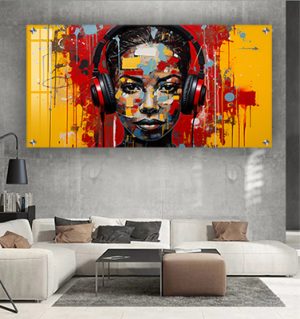 W-88 – ציור של אישה צבעונית להדפסה על קנבס או זכוכית מחוסמת