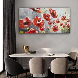 FL-81 ציור של פרחים על קנבס או זכוכית מחוסמת