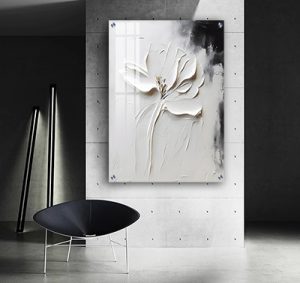FL-82 ציור של פרח על קנבס או זכוכית מחוסמת