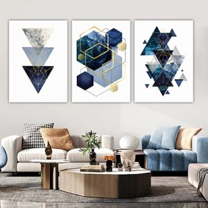 P-84 סט תמונות אבסטרקט 3 חלקים על קנבס או זכוכית מחוסמת