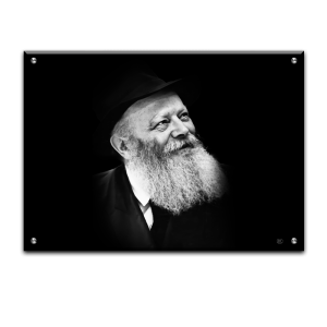 255 – תמונה של הרבי מחייך על רקע שחור