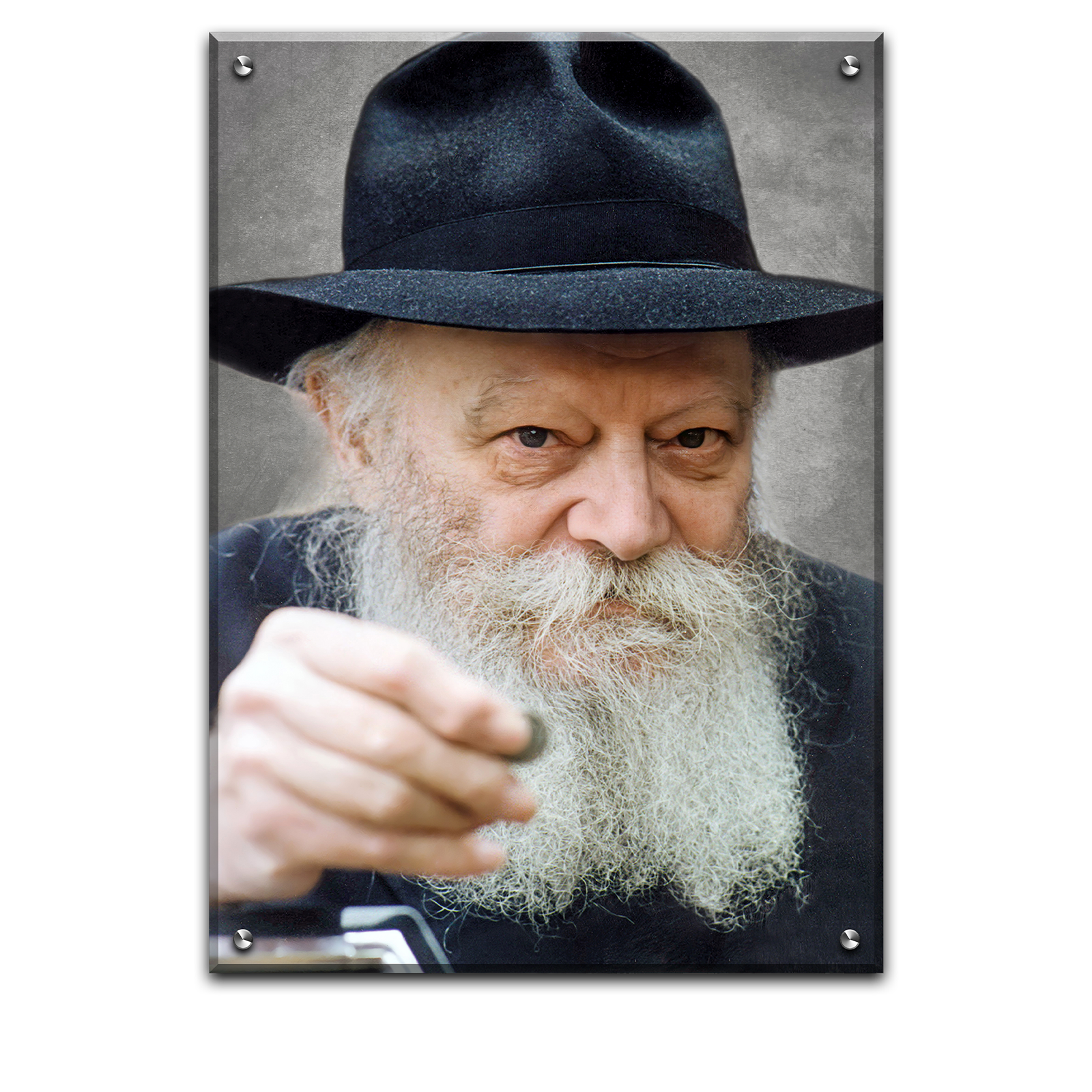 188 - תמונה של הרבי נותן צדקה