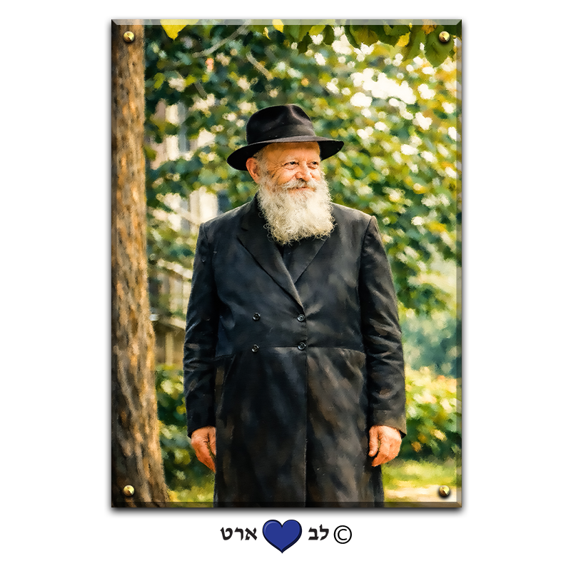 109 - ציור דיגיטלי בסגנון אימפרסיוניסטי של הרבי ברקע ירוק