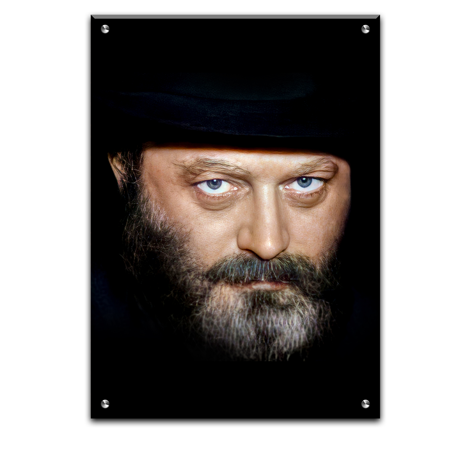 111 - תמונה של הרבי צעיר ברקע שחור לאורך להדפסה על קנבס או זכוכית
