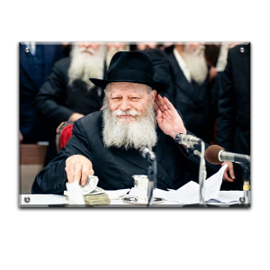 201 – תמונה של הרבי מליובאוויטש מחייך להדפסה על זכוכית או קנבס מידה רגילה