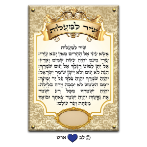 6504 – ברכת שיר למעלות מהודר עבור בית הכנסת עם מקום להקדשה או הנצחה