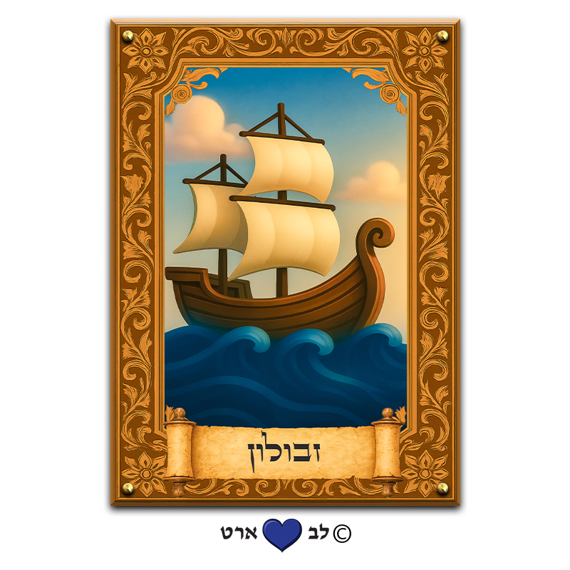6211 - תמונה מעוצבת של שבט זבולון על קנבס או זכוכית מחוסמת