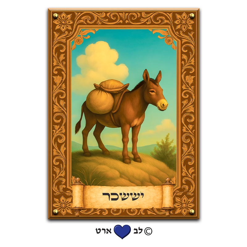 6203 - תמונה מעוצבת של שבט יששכר על קנבס או זכוכית מחוסמת