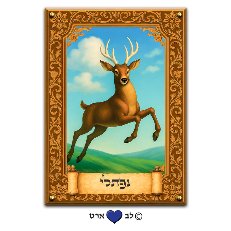 6207 - תמונה מעוצבת של שבט נפתלי על קנבס או זכוכית מחוסמת