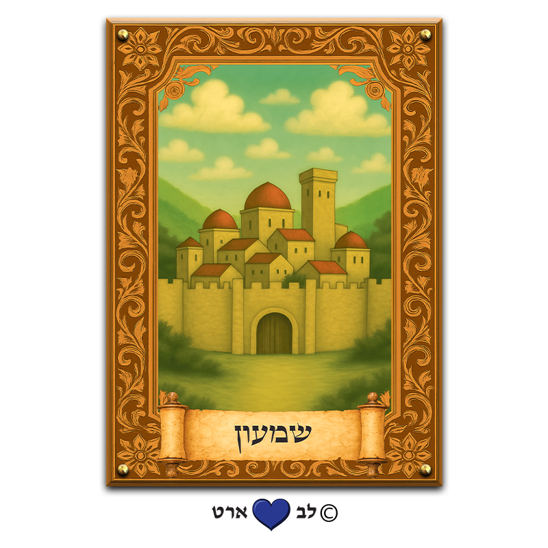 6204 - תמונה מעוצבת של שבט שמעון על קנבס או זכוכית מחוסמת