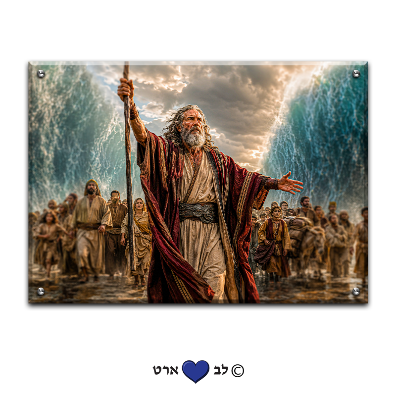 3100 - ציור דיגיטלי מיוחד של קריעת ים סוף להדפסה על קנבס או זכוכית